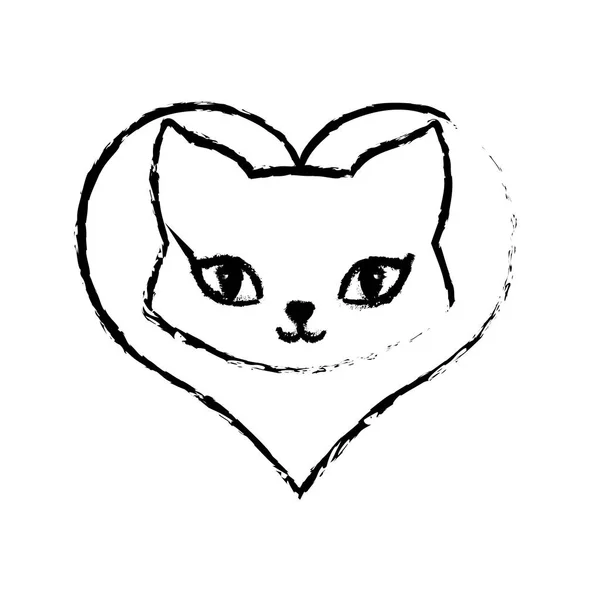 Katze züchten Tier Säugetier Liebe Skizze — Stockvektor