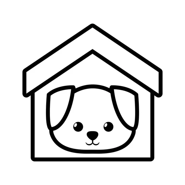 Perro canino joven casa mascota contorno — Archivo Imágenes Vectoriales
