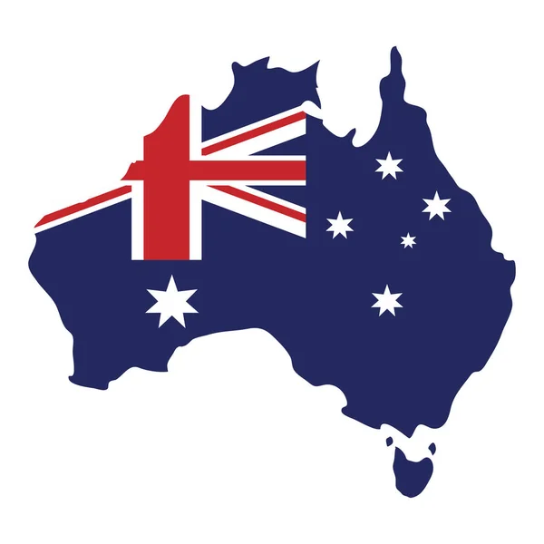 Karte australische Flagge Hintergrund — Stockvektor