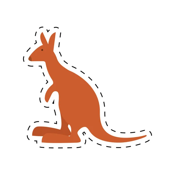 Kangaroo australia pet animal dot line — Stock Vector