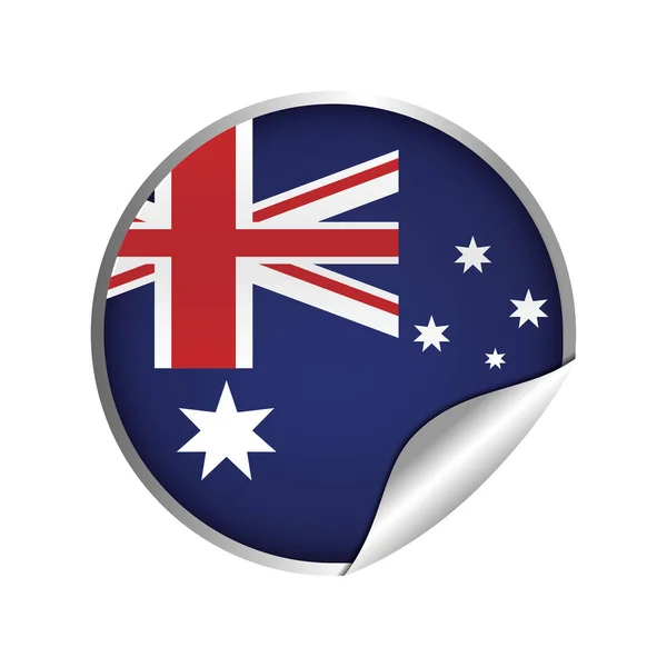 Australian flag sticker badge icon — Stock Vector