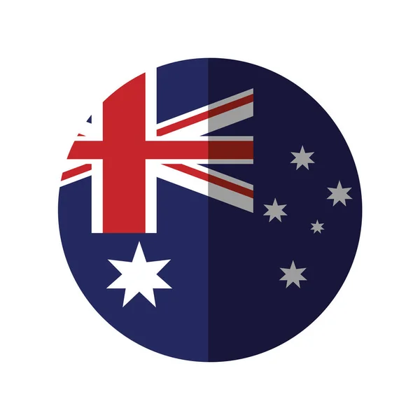 Bandera australia estrellas de color con sombra — Archivo Imágenes Vectoriales