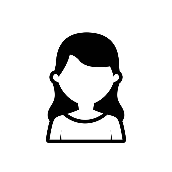 Mujer avatar esquema de trabajo empleado — Vector de stock