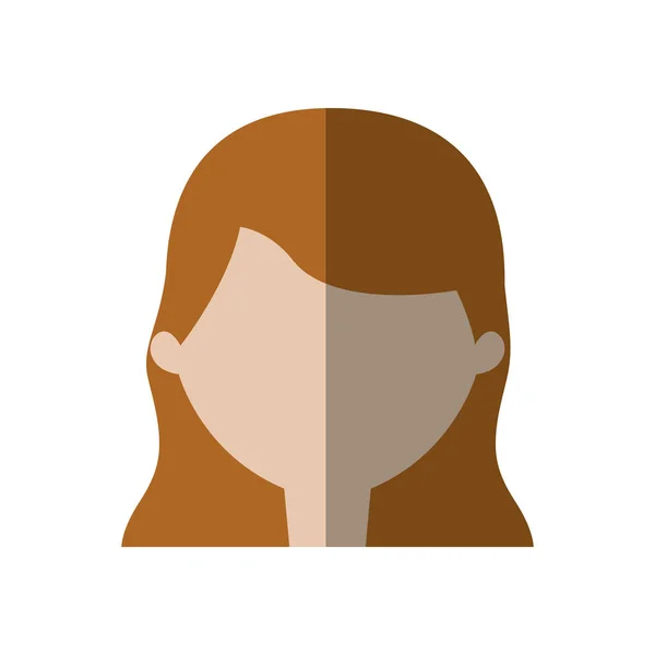 Mulher avatar rosto empregado trabalho sombra — Vetor de Stock