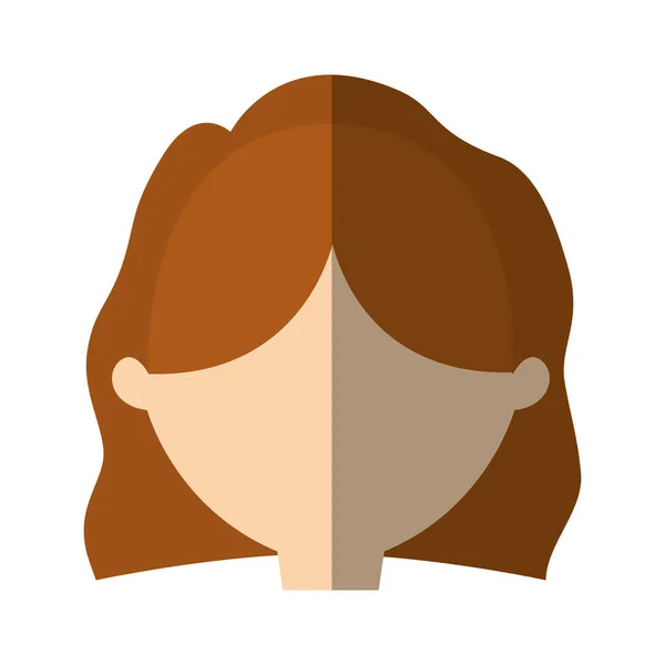 Mulher avatar rosto sombra estilo simples — Vetor de Stock