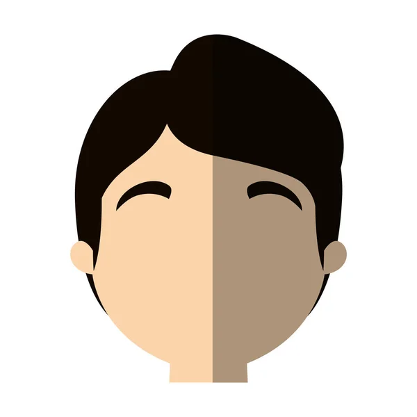 Charakter Gesicht Mann Arbeiter Profil Schatten — Stockvektor