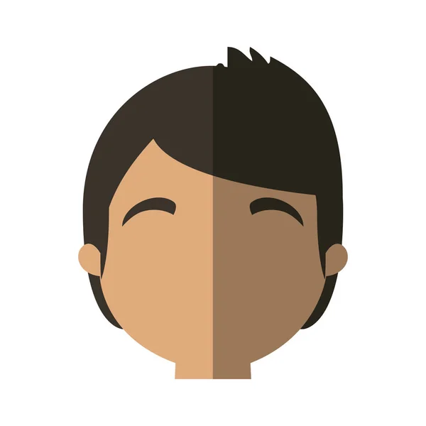 Charakter Gesicht Mann Online-Web-Profil Schatten — Stockvektor