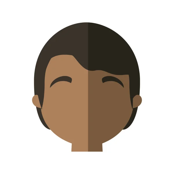 Charakter Gesicht Mann multiethnischen Schatten — Stockvektor