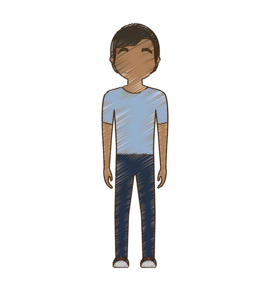 Dibujo avatar hombre estilo étnico de pie — Archivo Imágenes Vectoriales
