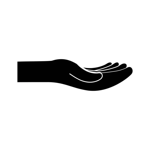 Silhouette menschlicher Hand — Stockvektor