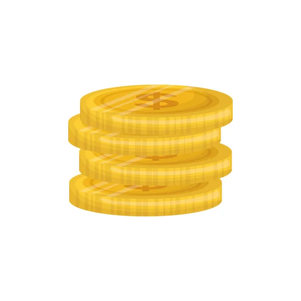 Monnaies argent isolé — Image vectorielle