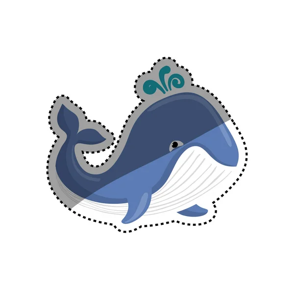 Kartun paus laut - Stok Vektor