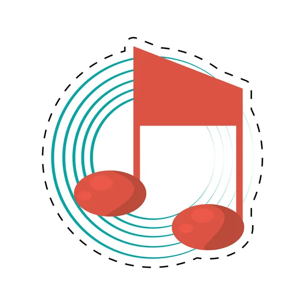 Quaver note ligne pointillée musicale — Image vectorielle