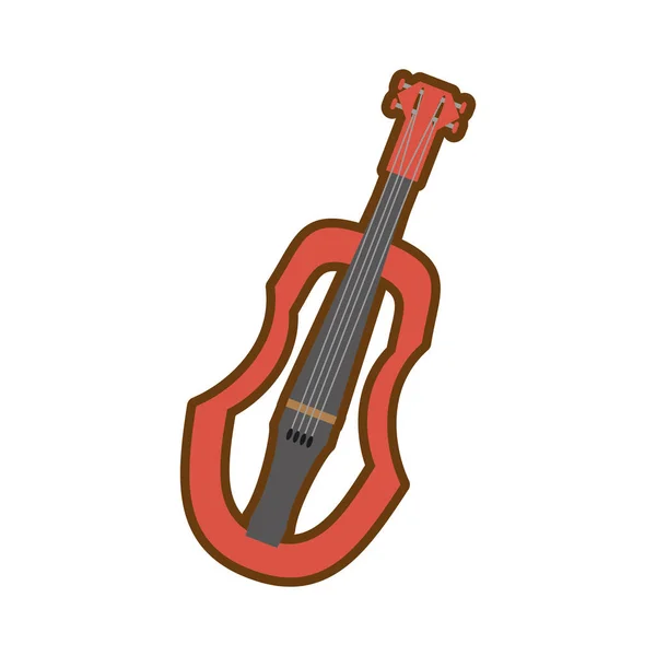 Kreskówka drewniane skrzypce instrument muzyka — Wektor stockowy