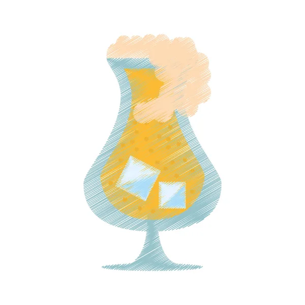 Малюнок скляного напою напій лікер крижана піна — стоковий вектор