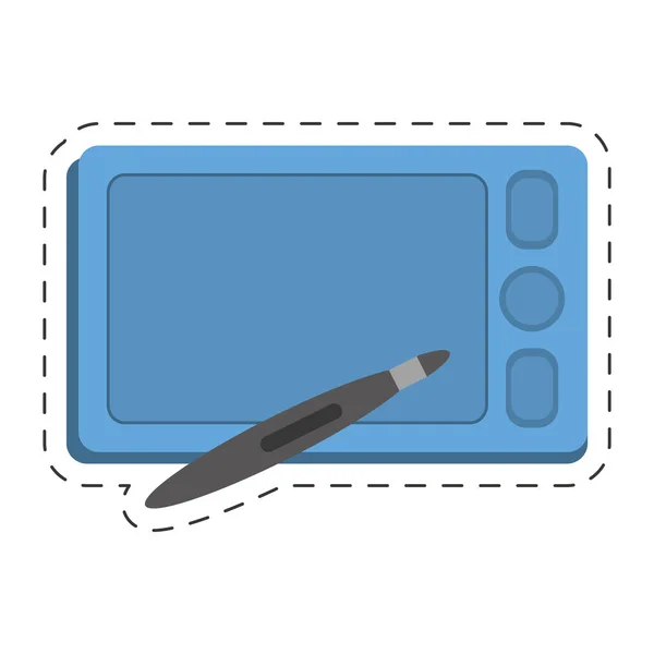 Smartphone technology pen digital touchscreen — Stock Vector