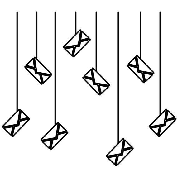 Email lié icônes image — Image vectorielle