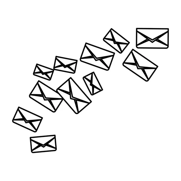 Üzenet boríték e-mail ikon kép — Stock Vector