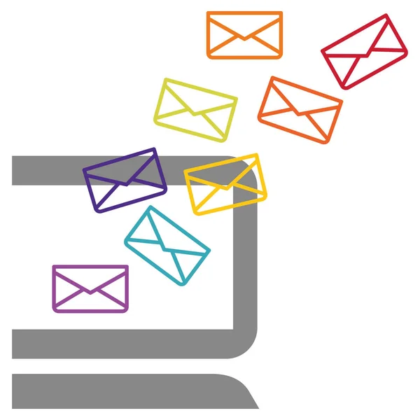 Imagen de iconos relacionados con correo electrónico — Vector de stock