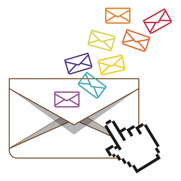 Imagen de iconos relacionados con correo electrónico — Archivo Imágenes Vectoriales
