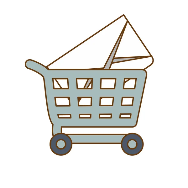 Shopping cart pictogramafbeelding — Stockvector