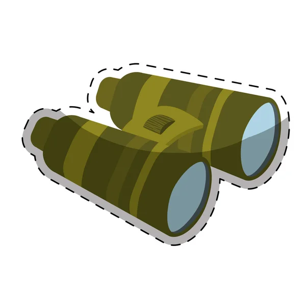 Binoculares viaje o imagen icono militar — Vector de stock