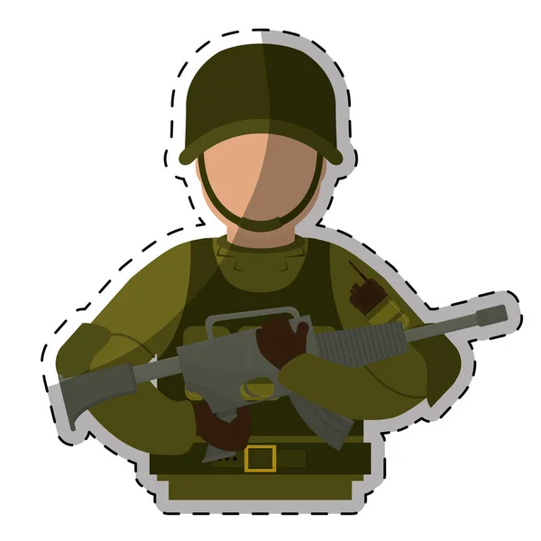 Imagem de ícones relacionados ao exército — Vetor de Stock