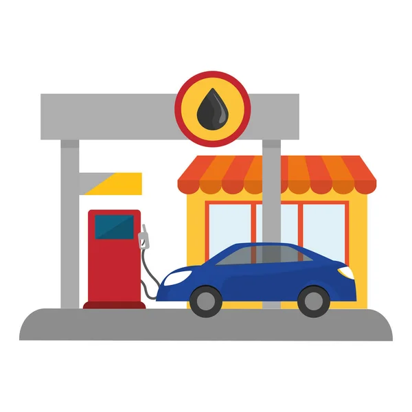 Imagem de ícones relacionados à gasolina ou indústria petrolífera — Vetor de Stock