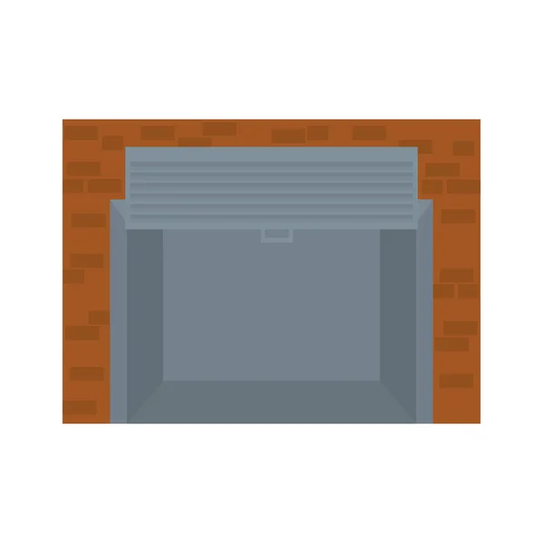 Open garage deur pictogramafbeelding — Stockvector