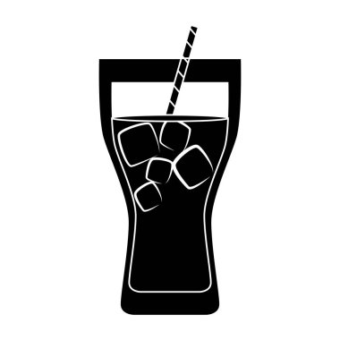 buz ve saman simge görüntüsü ile soğuk içecek