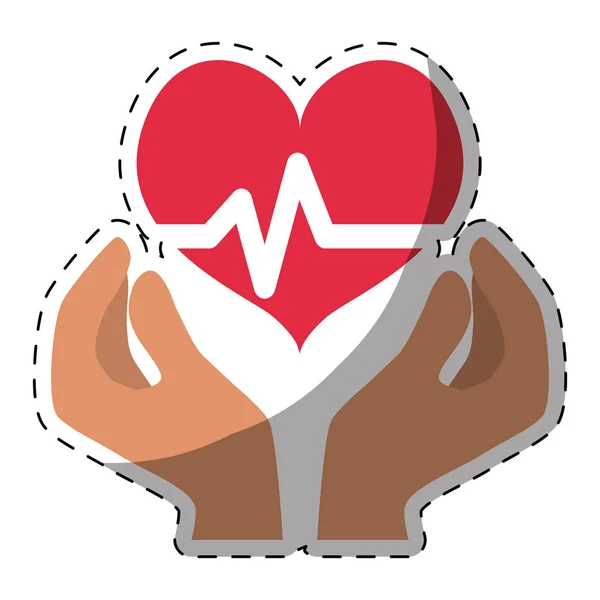 Cardiogramma cardiaco immagine icona della salute — Vettoriale Stock