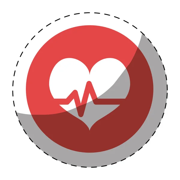 Cardiograma cardiaco imagen icono de salud — Vector de stock