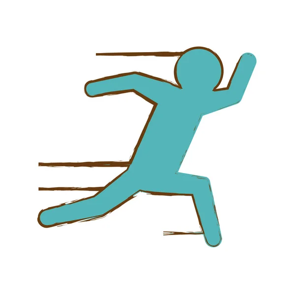 Running Man Piktogramm Symbolbild — Stockvektor