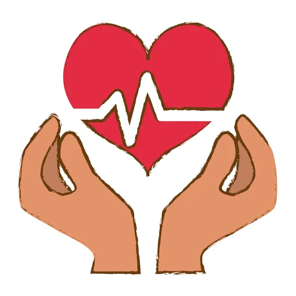 Cardiograma cardiaco imagen icono de salud — Vector de stock