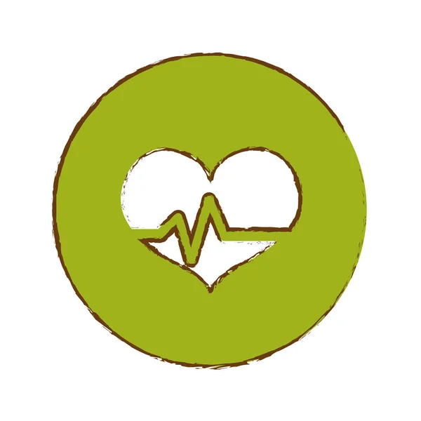 Cardiograma cardiaco imagen icono de salud — Vector de stock