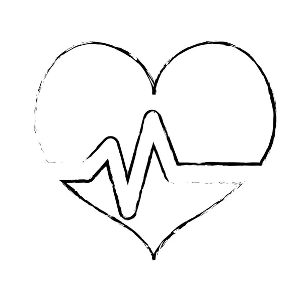 Cardiogramma cardiaco immagine icona della salute — Vettoriale Stock