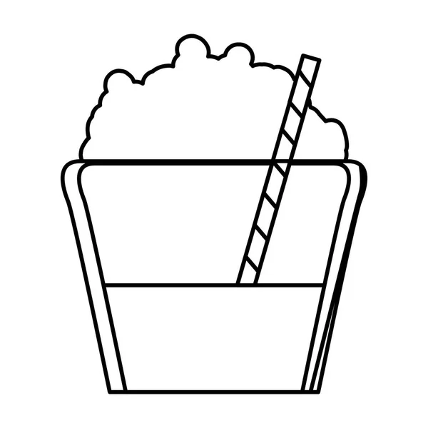 Krem şanti ve saman ile güler yüzlü simge görüntüsü — Stok Vektör