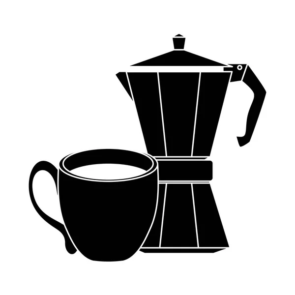 Kaffee bezogene Symbole Bild — Stockvektor