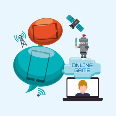 Online oyun dizüstü kabarcık konuşma karakter Internet