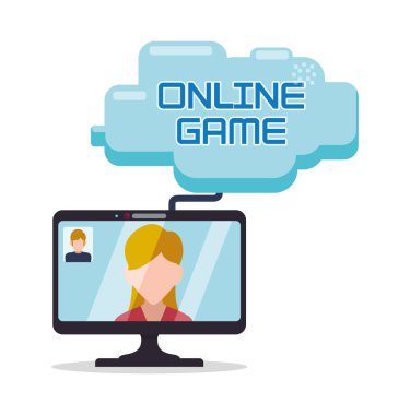 Online oyun bilgisayar kız adam charatcer bulut