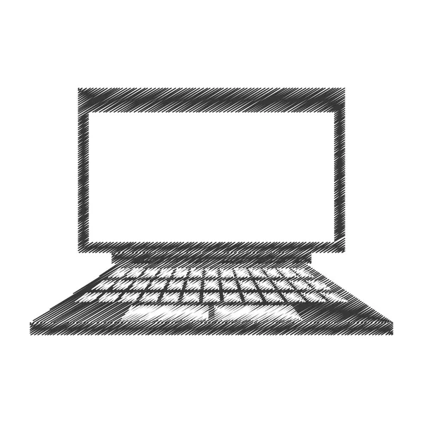 Zeichnung Laptop Gerätetechnologie digital — Stockvektor