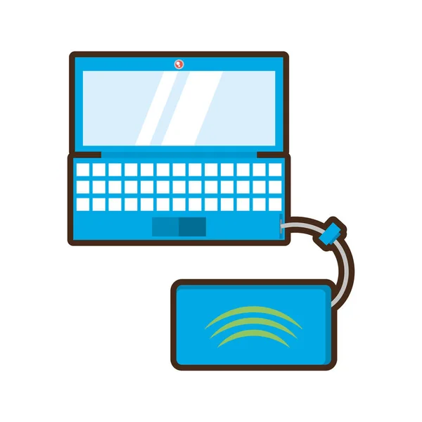 Tecnología de dispositivos portátiles de dibujos animados router digital — Vector de stock