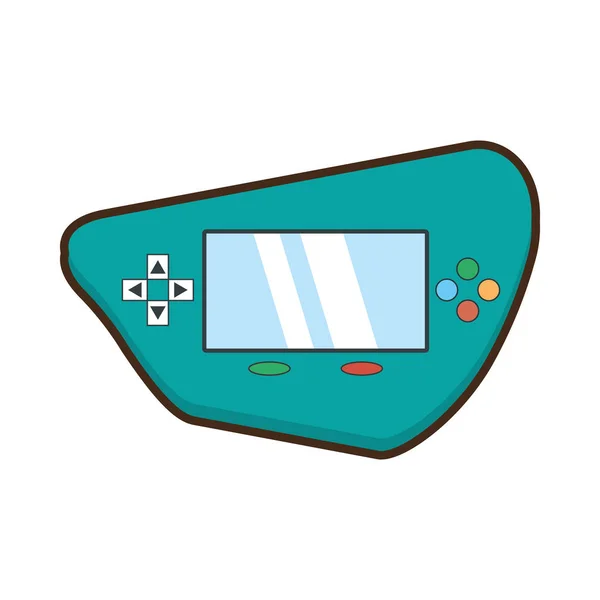 Cartone animato verde tecnologia portatile videogame — Vettoriale Stock