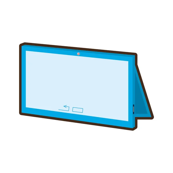 Cartoon tablet anslutning teknik mobil — Stock vektor