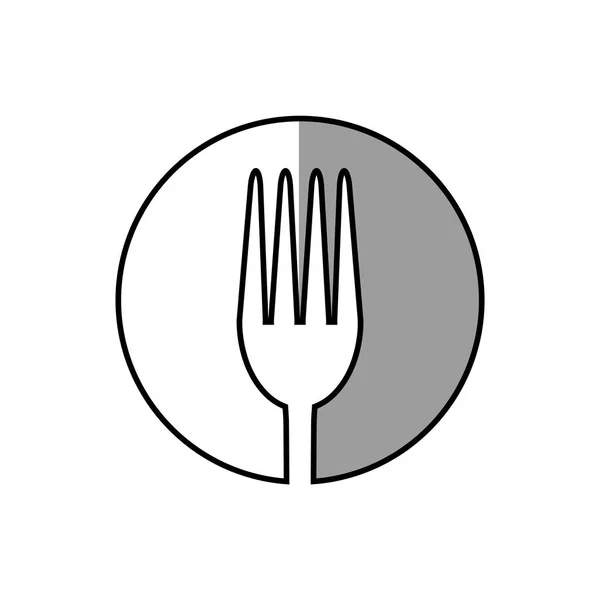 Tenedor utensilio cocina pegatina sombra — Archivo Imágenes Vectoriales