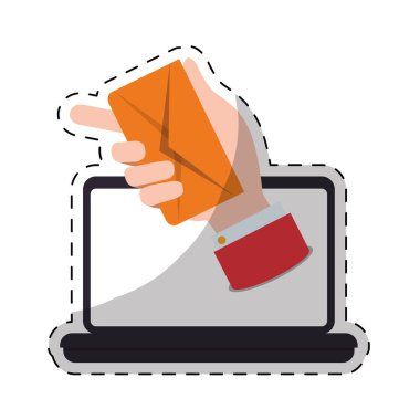 dizüstü bilgisayar ve zarf simgesi