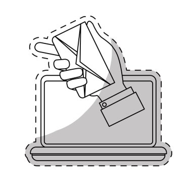 dizüstü bilgisayar ve zarf simgesi