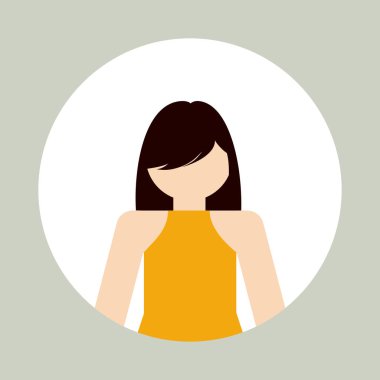 yuvarlak renkli kare simgesi görüntü içinde meçhul kadın amblemi