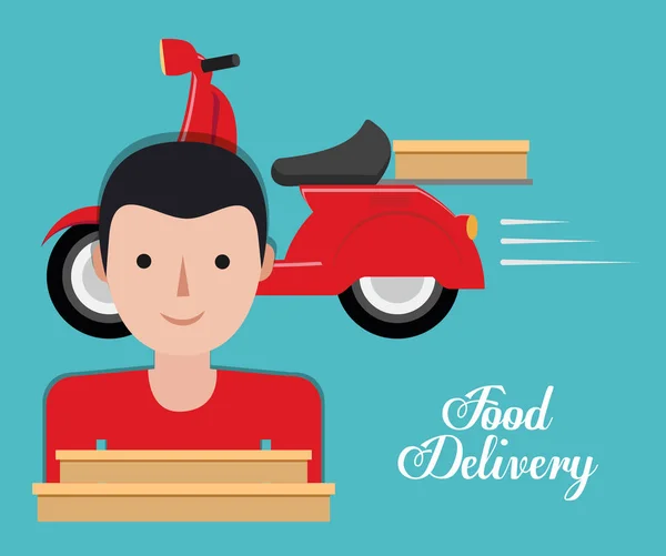 Food delivery related icons image — Stock Vector