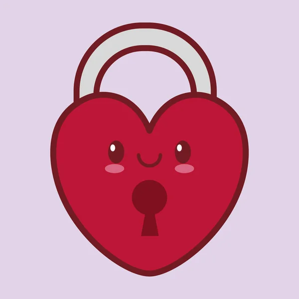 Día de San Valentín relacionados imagen icono de estilo kawaii — Archivo Imágenes Vectoriales